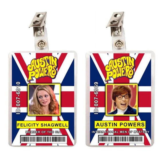 Austin Powers & Felicity Shagwell Set of 2 ID Badges - Picture 1 of 1